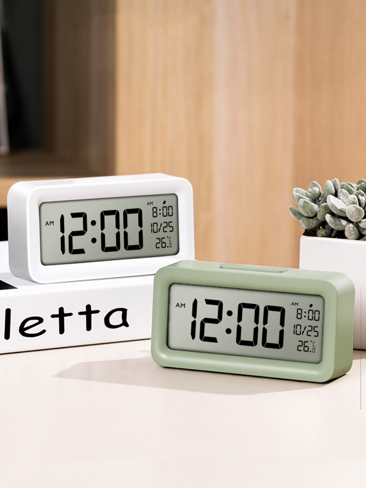 得力le102闹钟学生用电子钟床头桌面简约数显电子时钟儿童闹钟