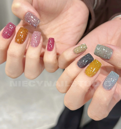 日本 Enoi 粉色红色系 爆闪碎钻胶  甲油胶网红十色