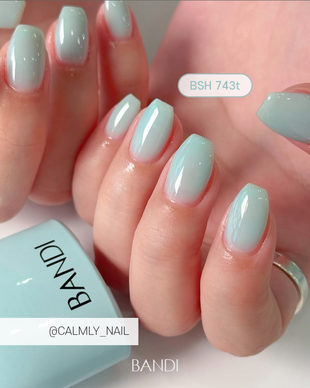 INS 韩国 BANDI 甲油胶显白清爽薄荷绿半透DelloBANDI B SH743t
