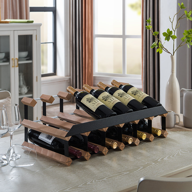 家用酒架欧式酒吧落地酒柜葡萄酒红酒客厅实木收纳架展示架红酒架