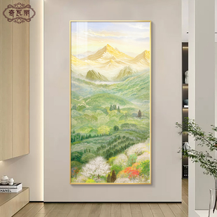 山水画入户玄关装 油画 饰画正对门走廊过道挂画轻奢高级感2026新款