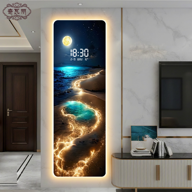 沙发背景墙创意时钟壁灯2025新款