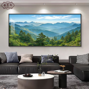 旭日东升客厅装饰画西墙可挂画沙发背景墙挂画高端风景纯手绘油画