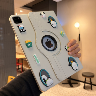 立体帕恰狗360度旋转皮套iPad11代a16保护套10.2寸9.7适用a2696苹果air87平板Pro11卡通IP7 9代Air11寸硬壳