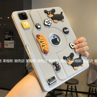 腊肠狗立体360度旋转支架适用iPad11代保护套2025款苹果10代Pro11寸10.2寸9.7笔槽a2197亚克力air67平板壳a16