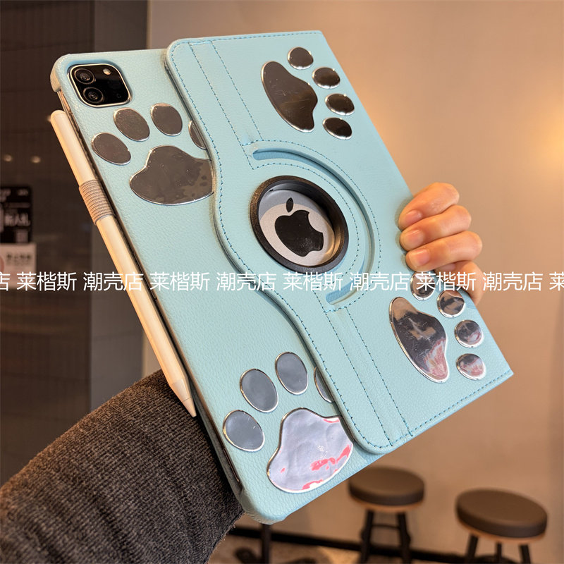 diy浮雕360度旋转皮套苹果iPad10代10.9保护套2025新款11代10.2寸9.7适用Air456平板壳Pro11翻盖A2602第789代