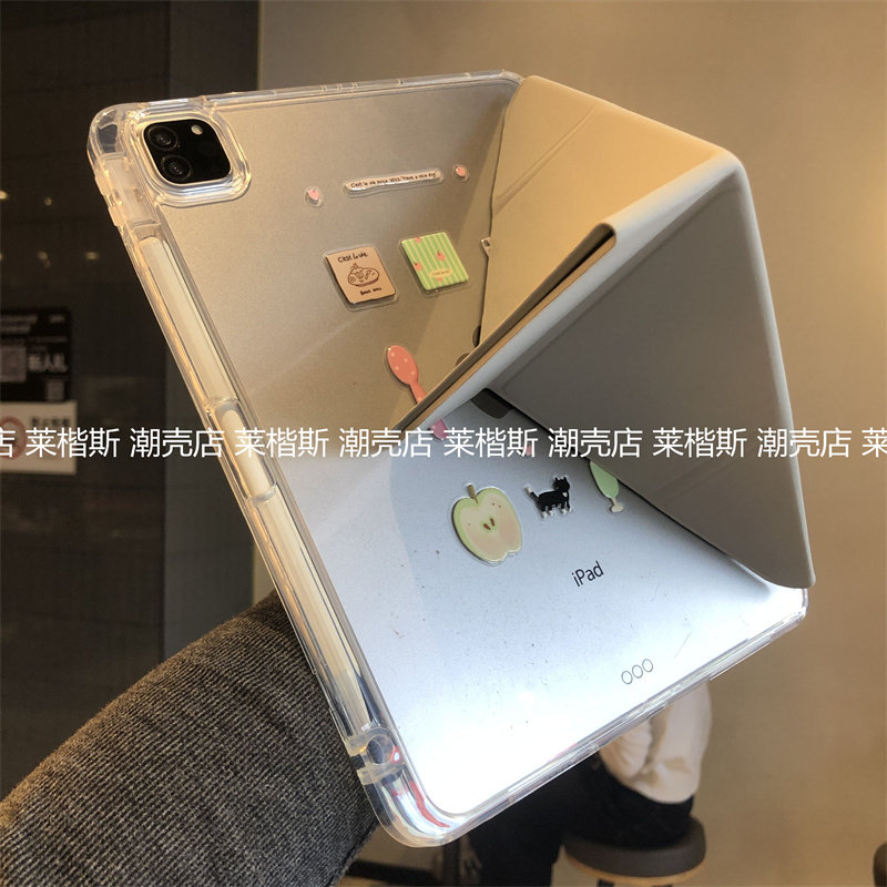 3+Y折叠亚克力苹果ipad第11代保护套Air765防弯789代适用Pro11寸10.2带笔槽9.7平板a1822透明壳a2602横竖支架