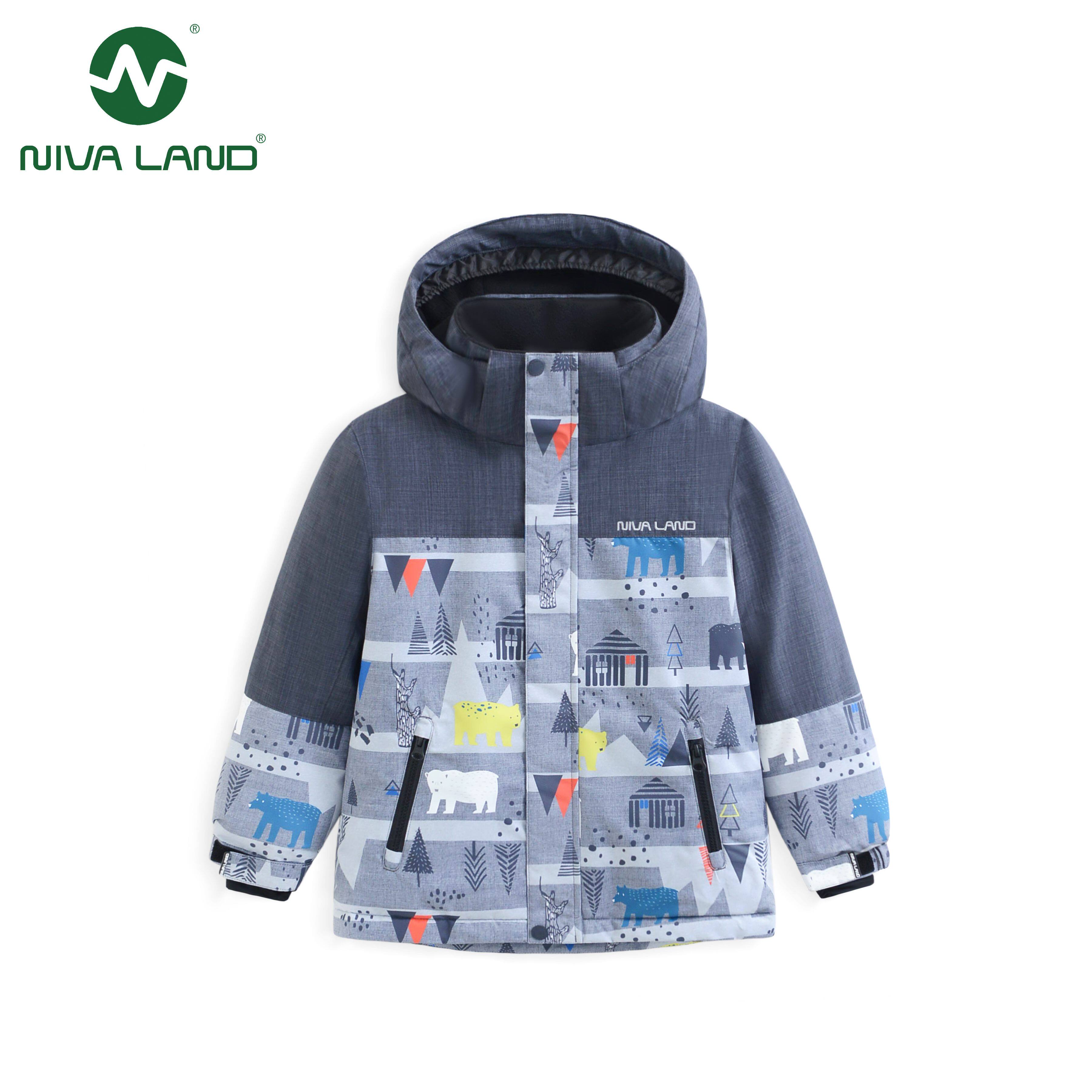 尼韦兰男童连帽加厚滑雪服冬款儿童夹克外套保暖户外雪地防寒服