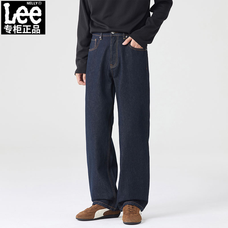 Lee美式复古原牛蓝色牛仔裤