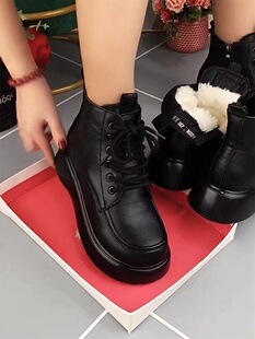 马丁靴女真皮羊毛皮毛一体2022新款 高颜值加厚保暖高档超软雪地靴