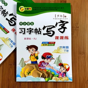 小学生六年级下册语文练字帖人教版 课本同步字帖临摹楷书钢笔字帖