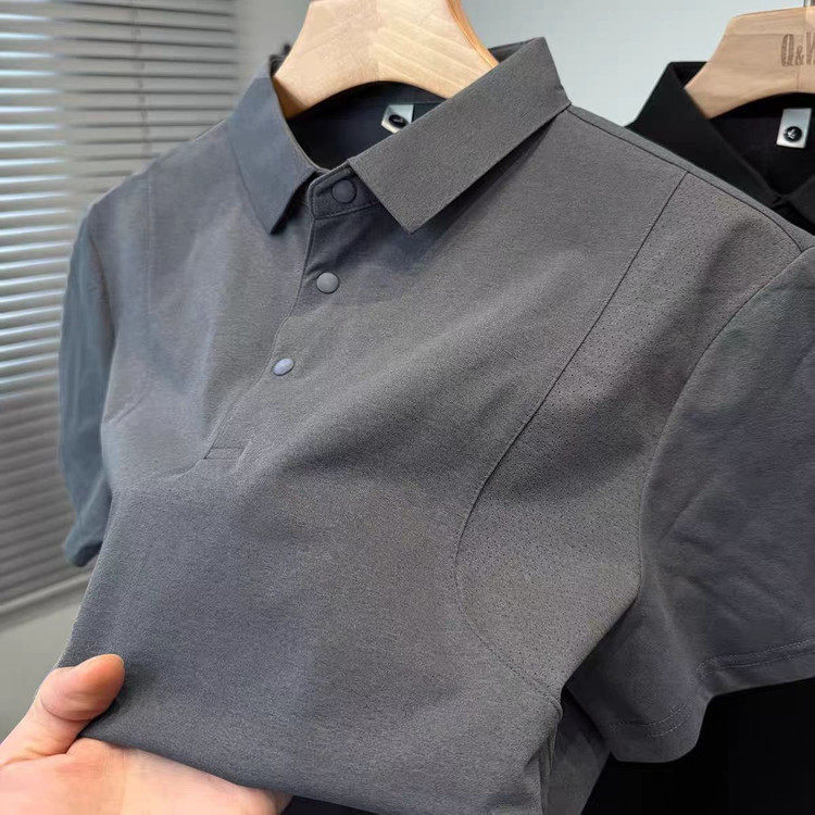 2026夏季薄款男士速干POLO短袖吸汗透气网孔纯色百搭半袖t恤上衣
