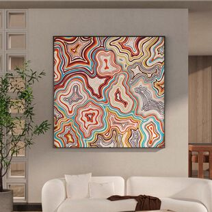 多巴胺挂画抽象艺术沙发后背景墙现代轻奢样板间壁画客厅装饰挂画