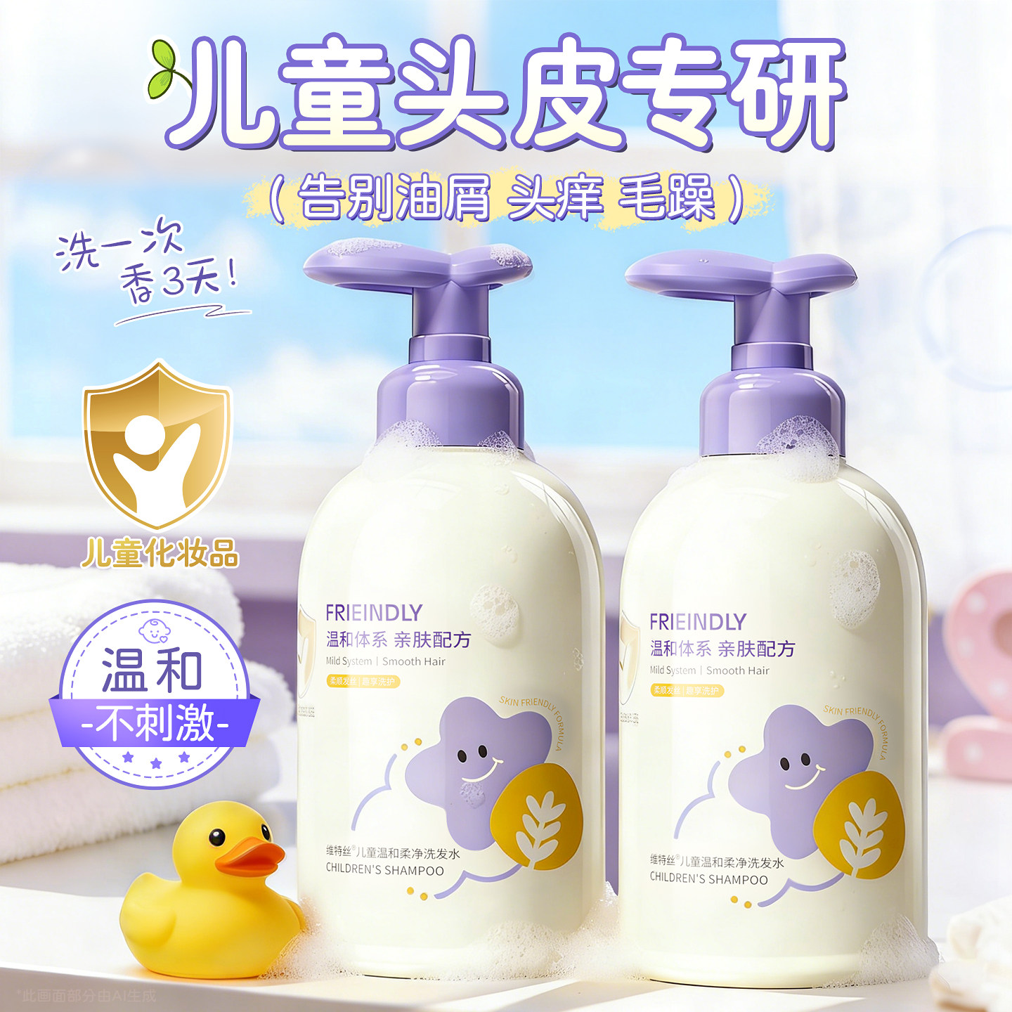 儿童洗发水正品官方品牌控油蓬松去屑青少年女孩男童宝宝洗头膏露