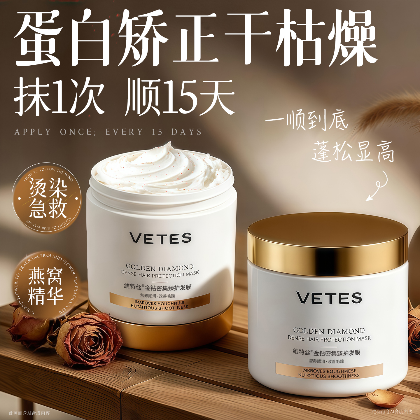 燕窝发膜修复干枯补水顺滑烫染受损免蒸水疗蛋白矫正护发素女正品