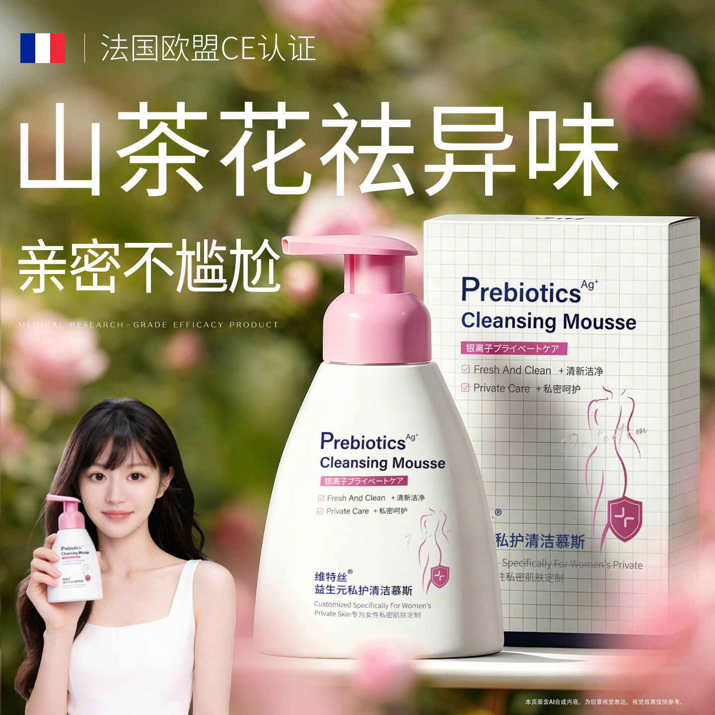 维特丝进口私处洗护液女性泡沫慕斯益生菌洗液日常私密护理清洗液
