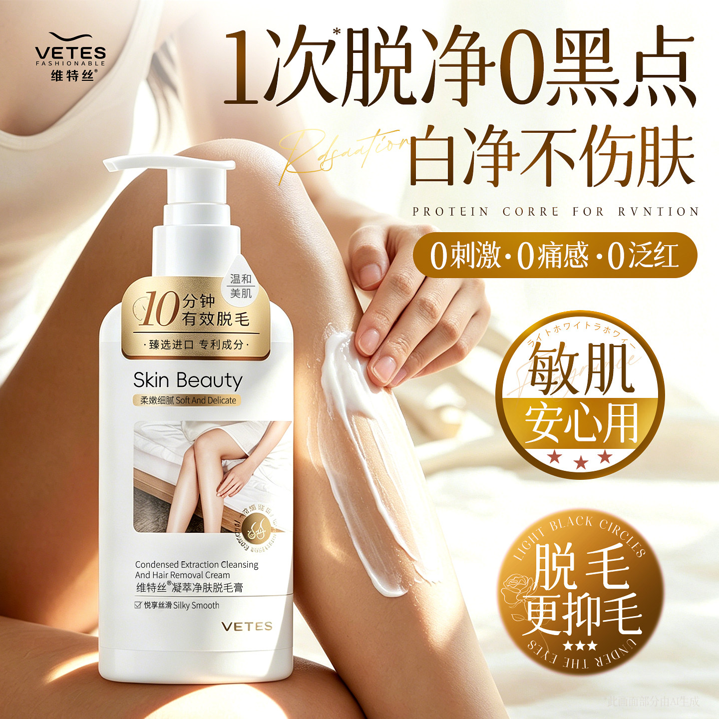 维特丝脱毛膏女腋下不留黑点去根私处唇部全身可用学生专用神器男