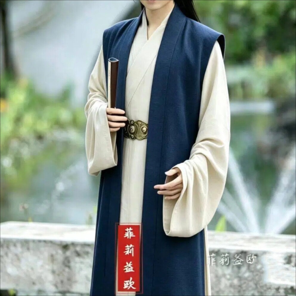 山东曹县原创汉服宋制交领长衫右衽直裾袍长衫男书生古装男装古风图片