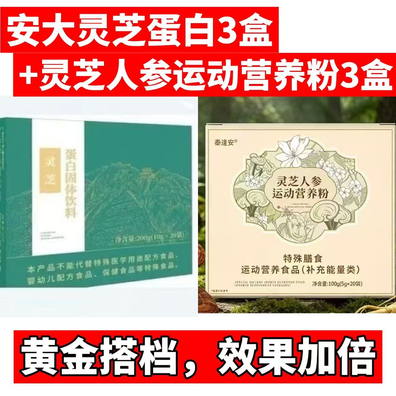 安大灵芝蛋白固体饮料灵芝人参运动营养粉灵芝菌丝粉山东加华