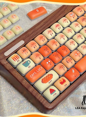 LEA麦屿馒头面包键帽MOG高度五面热升华可爱客制化个性十字小馒头