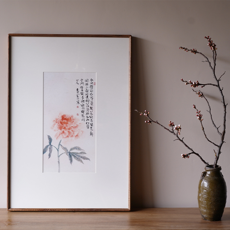 是名一鹿 ｜ 原创「芍药」国画挂画写意中式禅意茶空间装饰挂画图片