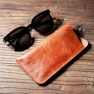 真皮墨镜保护套袋加大眼镜袋头层牛皮软硬牛皮车载便携式 眼镜袋套