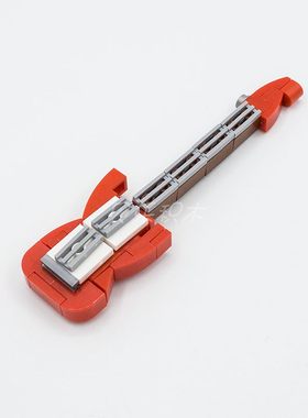 积木玩具迷你电吉他拼插摆件