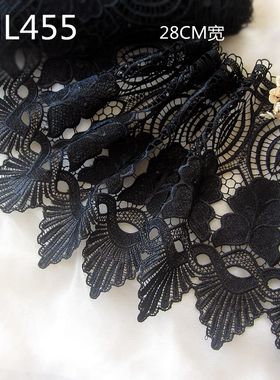 外贸蕾丝花边辅料455黑色水溶双边森女头饰服装手工连衣裙双12