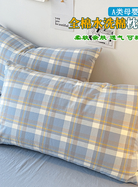 100%全棉枕套一对装40x60单人学生宿舍单个枕头套48x74纯棉枕芯套