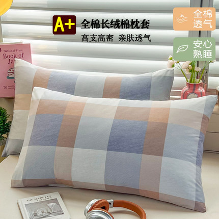 100抗菌全棉枕套一对装成人家用48x74枕头套40x60加厚纯棉枕芯套A