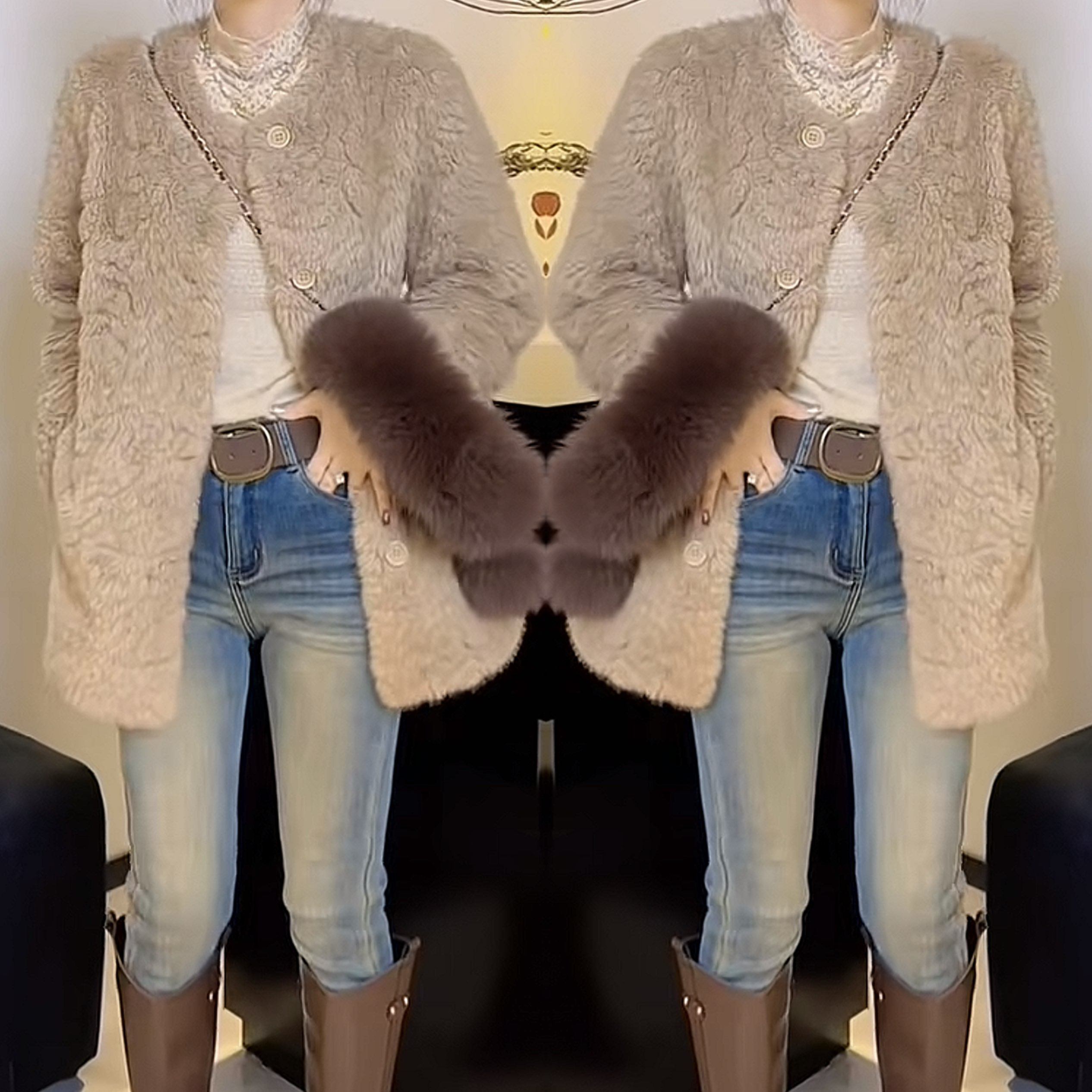 抖音网红爆款高级感洋气减龄慵懒风韩版毛毛设计长袖百搭女士外套,女装/女士精品,上衣,淘宝优惠券,粉丝福利购,淘宝优惠卷