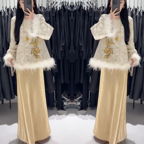 气质复古新中式毛毛边百搭外套潮