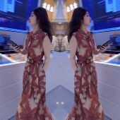 夏季 新款 减龄时髦长款 欧洲站轻熟风网红爆款 印花无袖 遮肉连衣裙潮