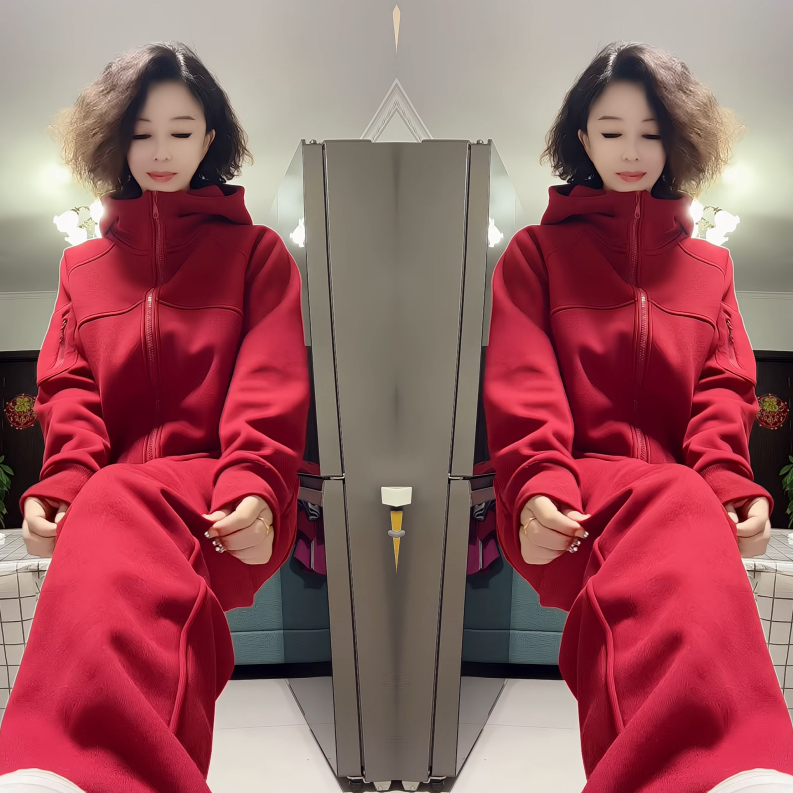 简约休闲长袖卫衣外套搭配裤子潮