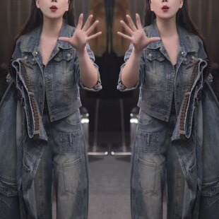 欧货时尚复古洋气减龄女装轻奢风牛仔设计感设计感外套搭配裤子潮