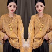 新款 宽松小衫 贵气时髦新中式 长袖 优雅精致提花设计感爆款 2026春季