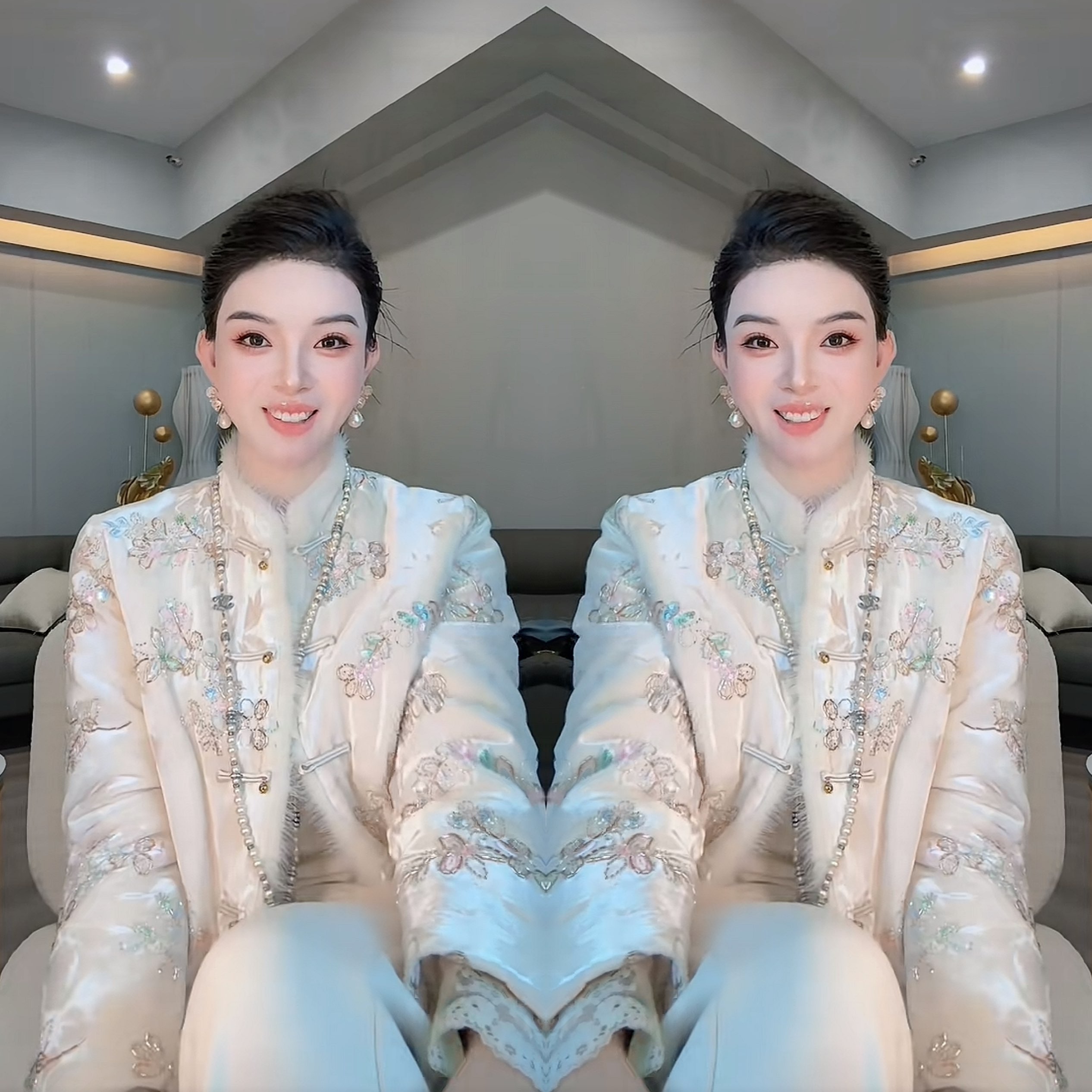 减龄盘扣毛毛边重工女士棉服外套