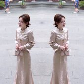 套装 女装 裙提花上衣半身裙潮 新中式 温柔风优雅贵气高级感秋冬新款