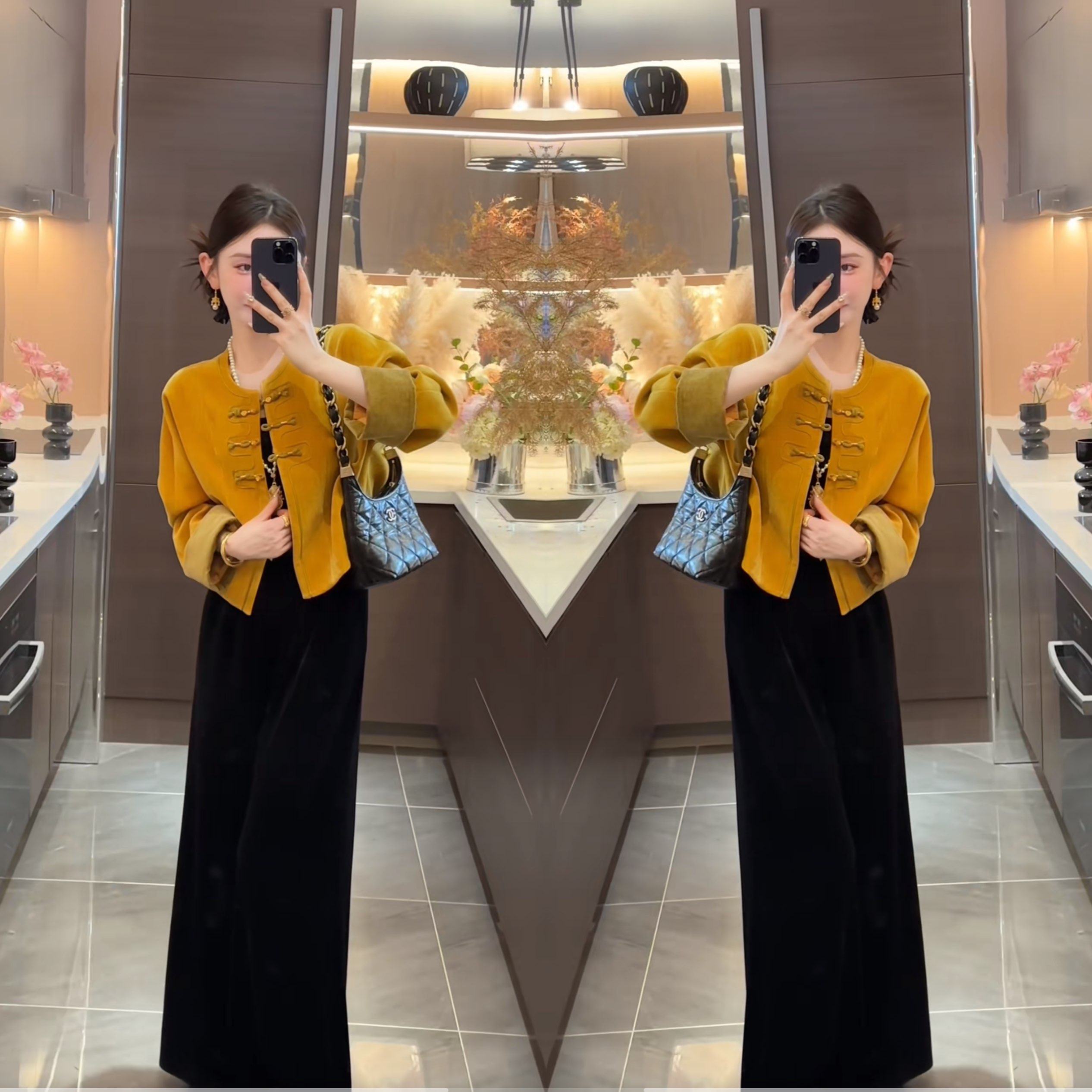 时髦洋气高级显瘦短款外套搭裤子