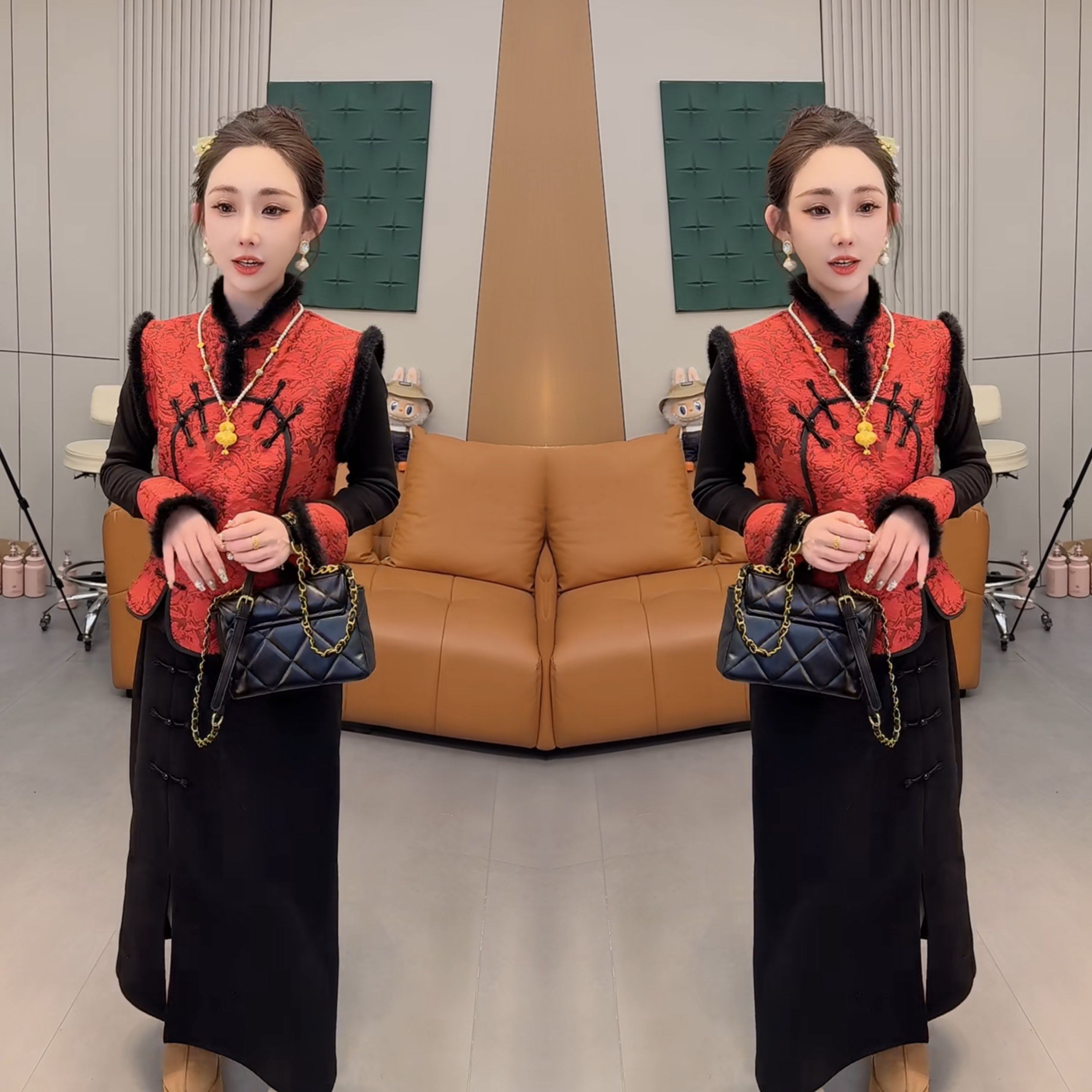 新中式复古国风优雅精致时髦提花盘扣毛毛边三件套打底衫马甲裙子,女装/女士精品,上衣,淘宝优惠券,粉丝福利购,淘宝优惠卷