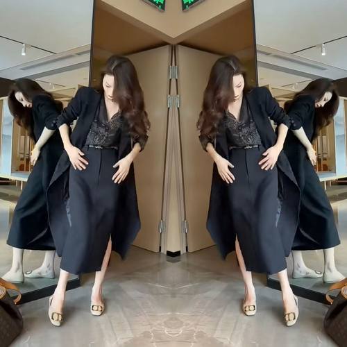 时尚百搭显瘦长款过膝风衣外套