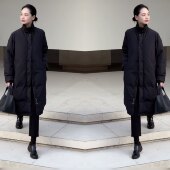 高级感冬季 新款 韩版 抖音网红爆款 减龄长款 保暖简约时髦女棉服外套