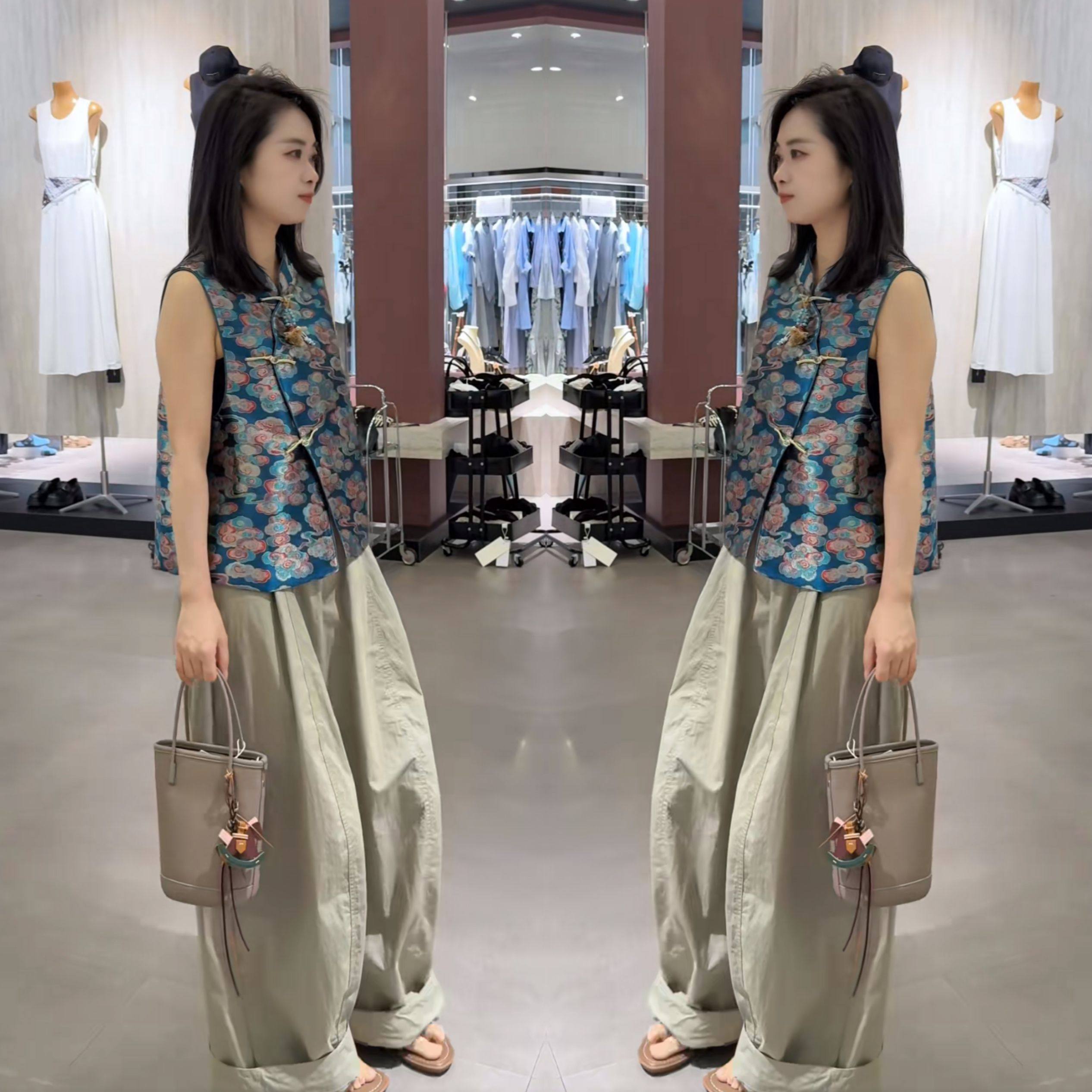 欧洲站复古轻奢优雅秋季新款时尚爆款提花无袖打底衫搭配显瘦裤子,女装/女士精品,上衣,淘宝优惠券,粉丝福利购,淘宝优惠卷