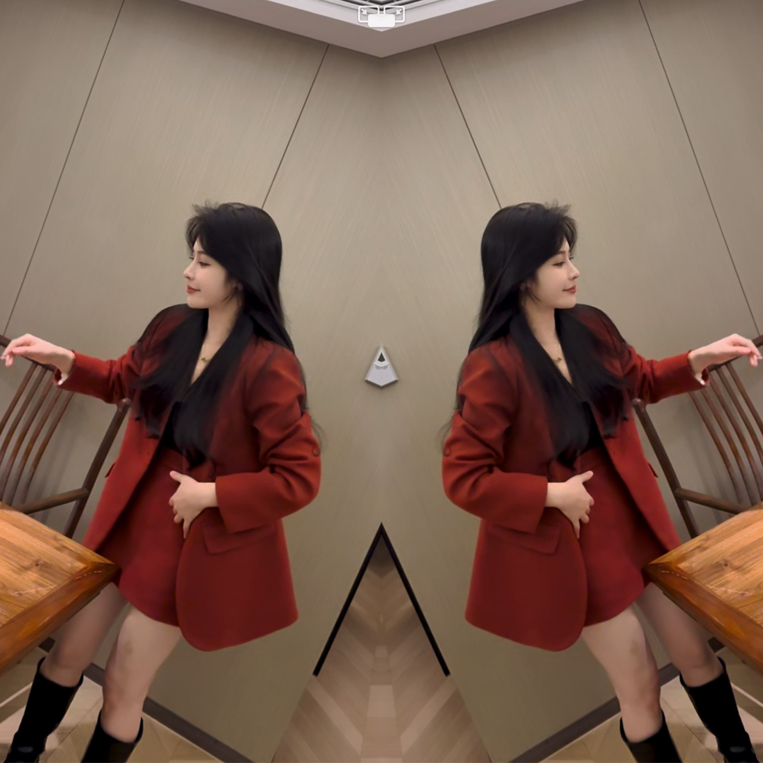 网红爆款红色洋气复古宽松洋气韩版女神范西装一粒扣外套搭配短裙,女装/女士精品,上衣,淘宝优惠券,粉丝福利购,淘宝优惠卷