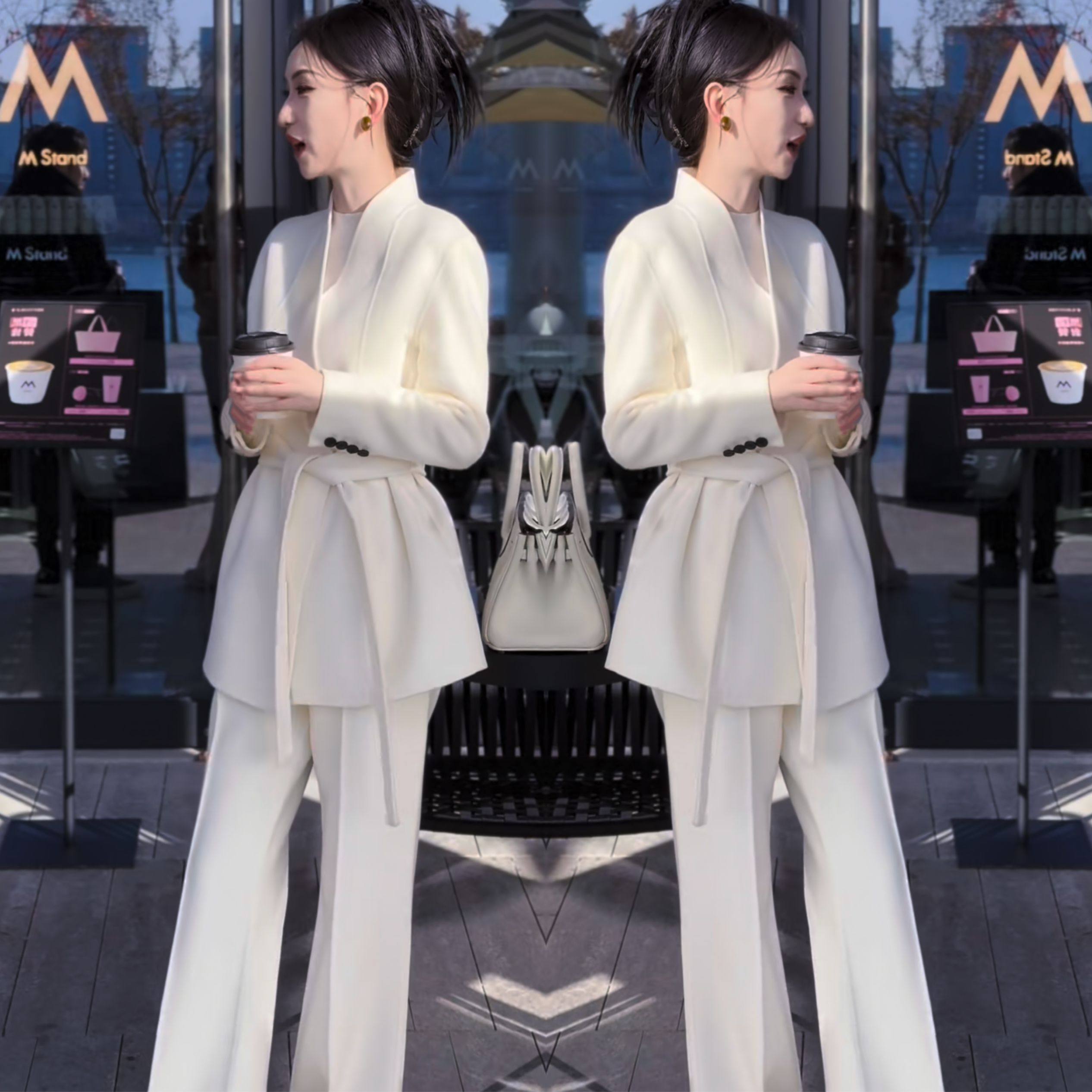 欧洲站精致简约时髦冬季新款西服纯色系带收腰显瘦外套搭配裤子潮,女装/女士精品,时尚套装,淘宝优惠券,粉丝福利购,淘宝优惠卷