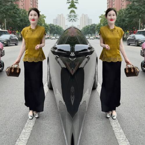 减龄优雅宽松打底衫搭配高腰裙子