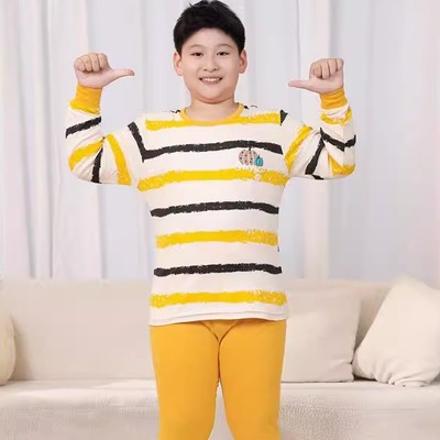 青少年内衣套装男胖童秋衣秋裤肥胖大童棉毛衫初中学生加肥加大码