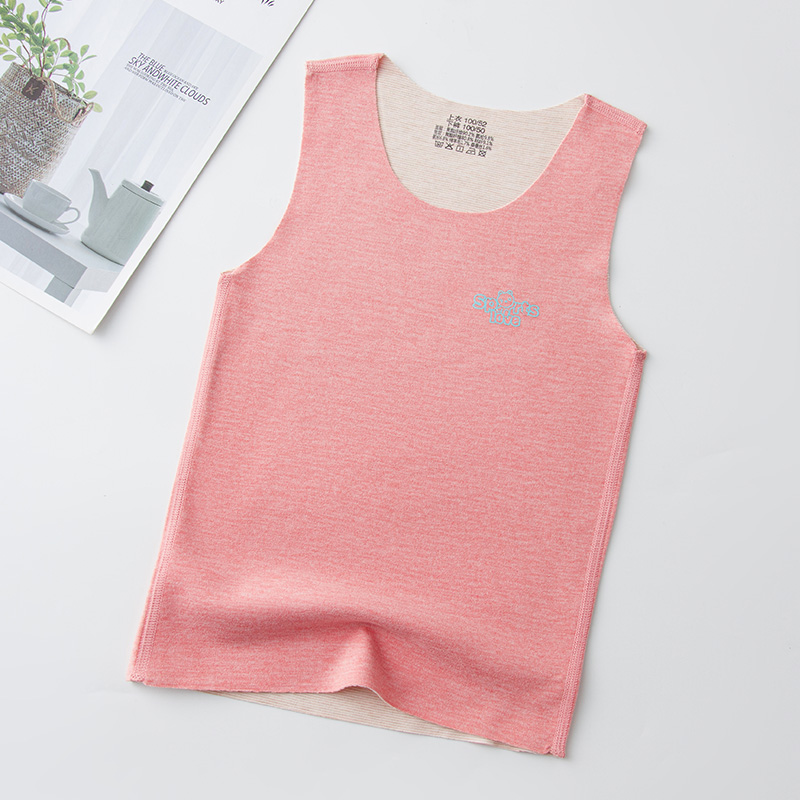 儿童德绒秋冬保暖背心马甲内穿打底男女童小宝宝羊毛蚕丝背心男孩