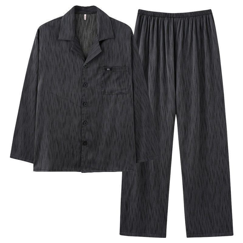 奥美诗嘉双面纯棉睡衣男士春秋季纯棉长袖青年可外穿全棉家居服套