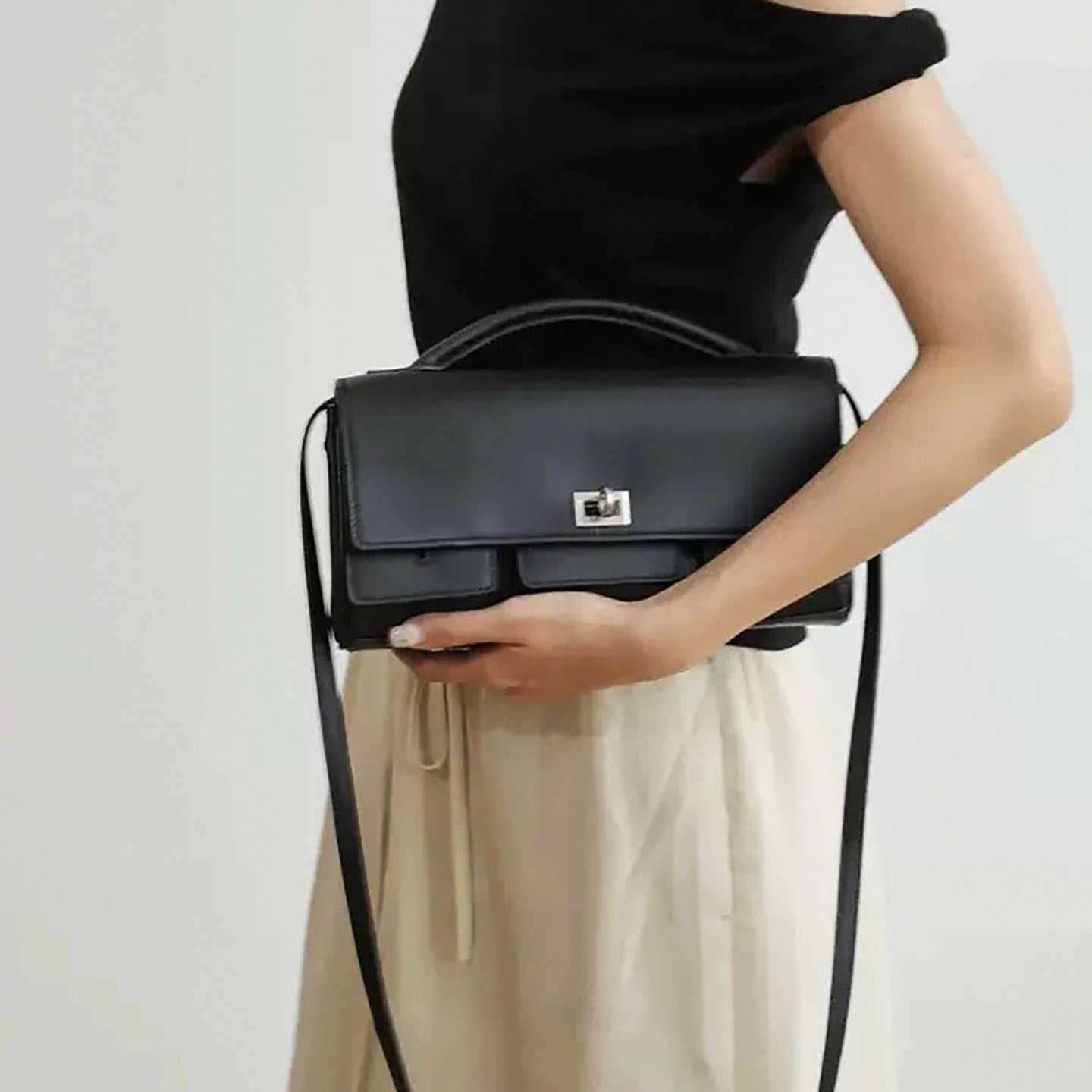 轻奢真皮女包法棍包头层牛皮